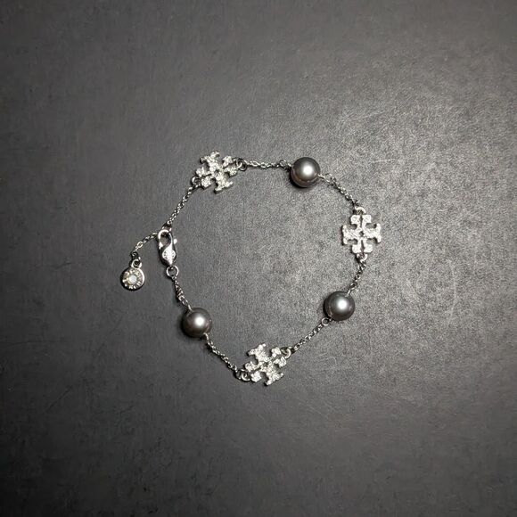 Tory Burch silver pearl 2 piece set - Picture 3 of 8